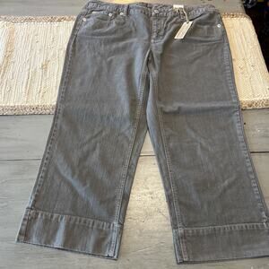 NWT Tommy Hilfiger Gray American Hope Cropped Wide Leg Pants Jean Sz 16 Y2K 2007